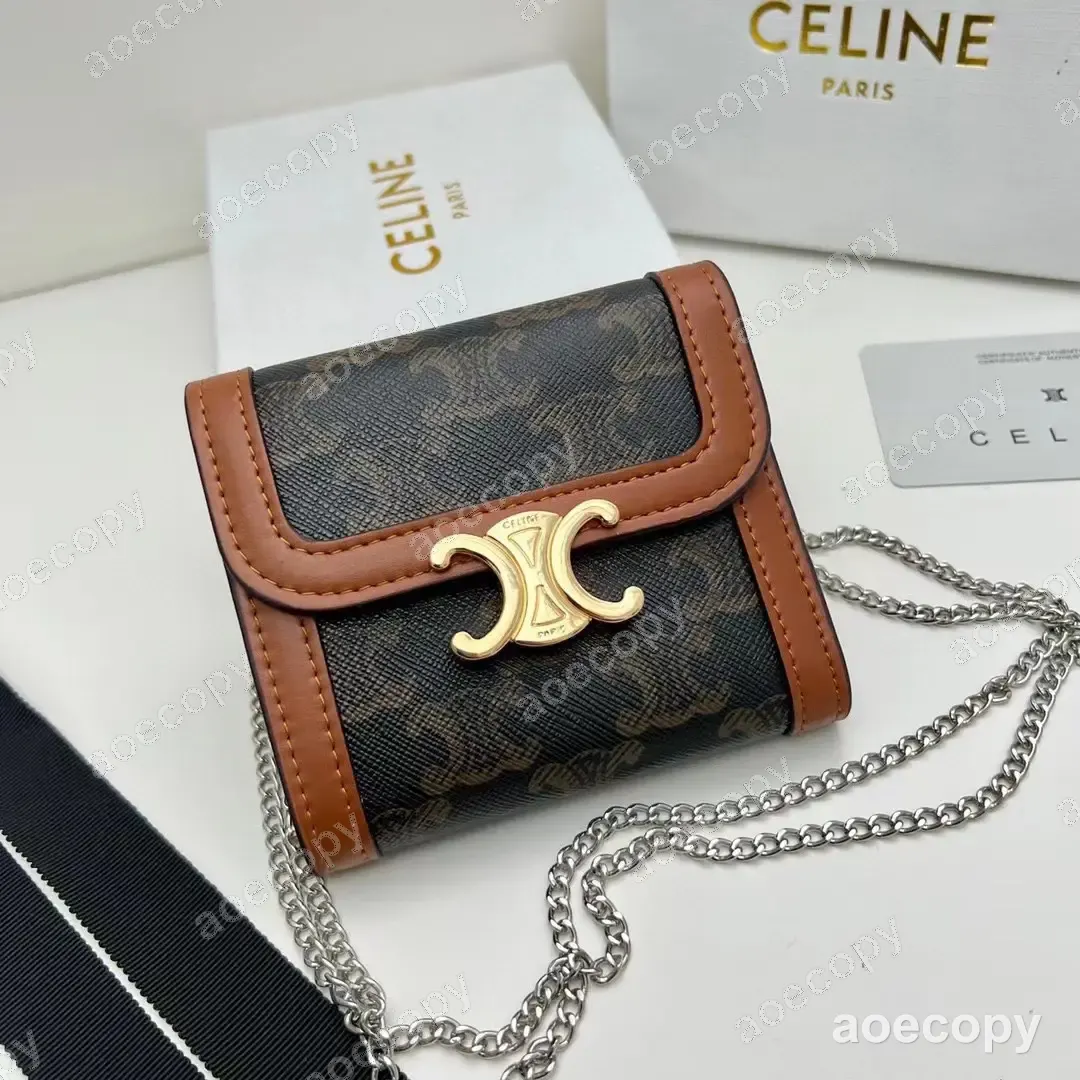 可愛い セリーヌ チェーン ブラック ウォレット N級品 10999 No.0028