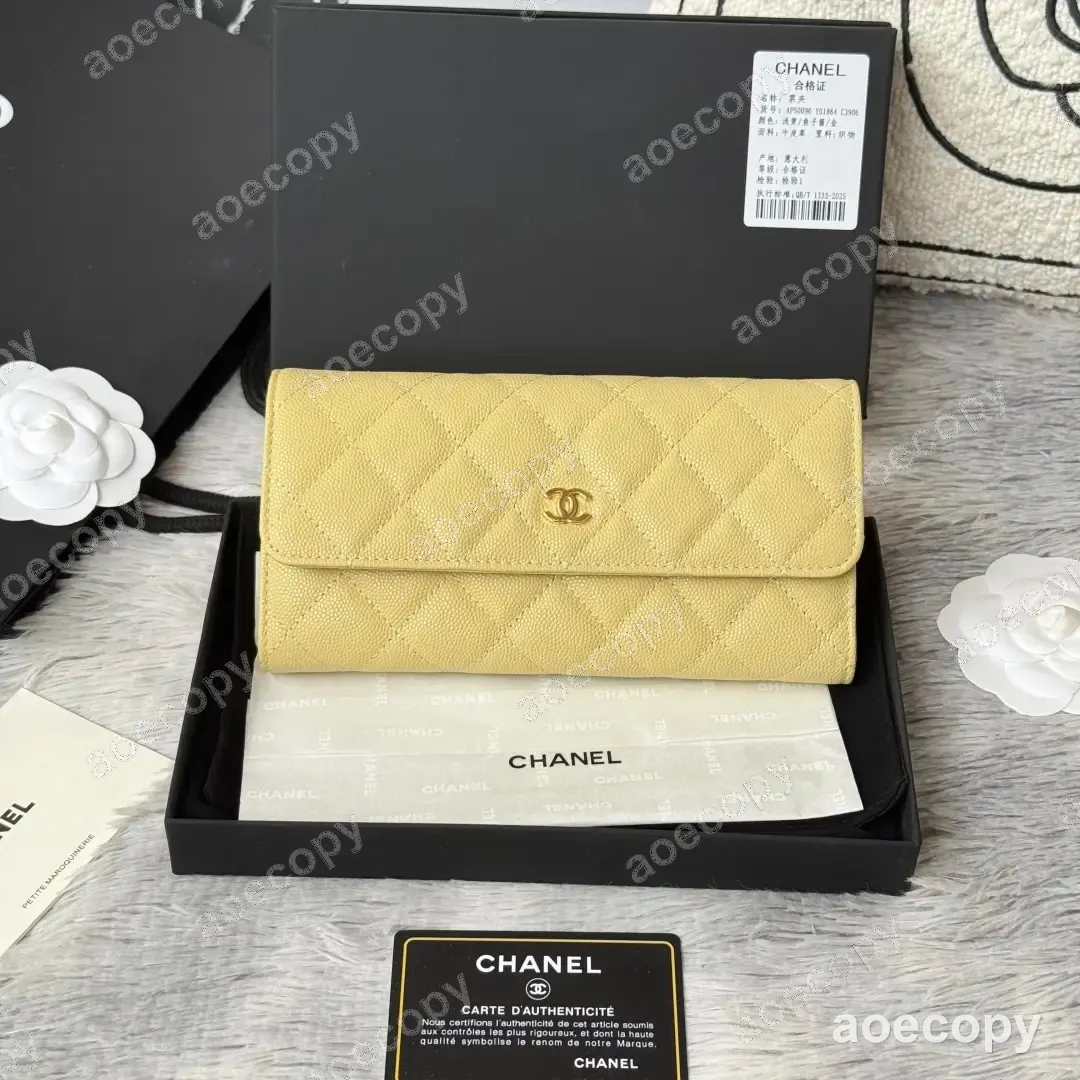 可愛い シャネル クラシック フラップ グレインレザー ロングウォレット N級品 No.0087